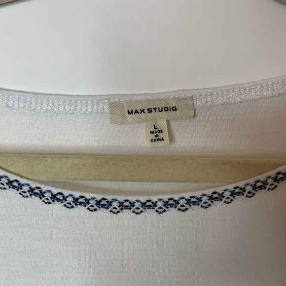 ❌SOLD❌Max Studio White Ruffle Sleeve Blouse Top - Picture 4 of 7